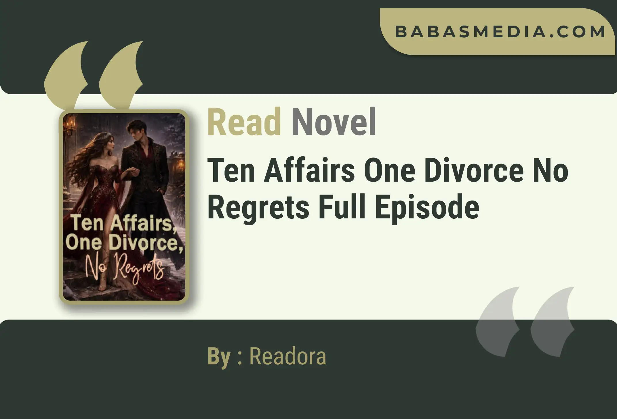 Ten Affairs One Divorce No Regrets Novel By Readora Read Reviews