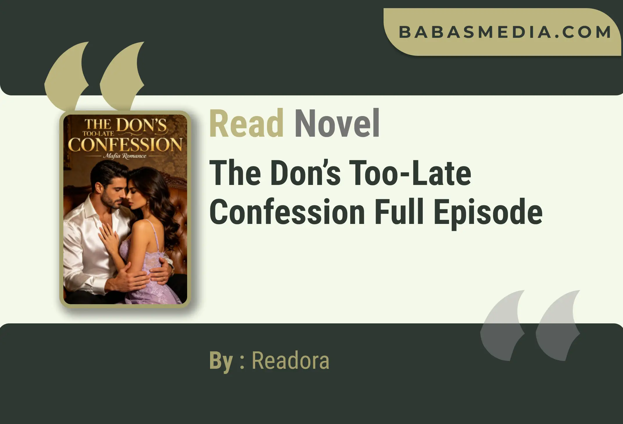 The Don’s Too-Late Confession Novel By Readora Read Reviews