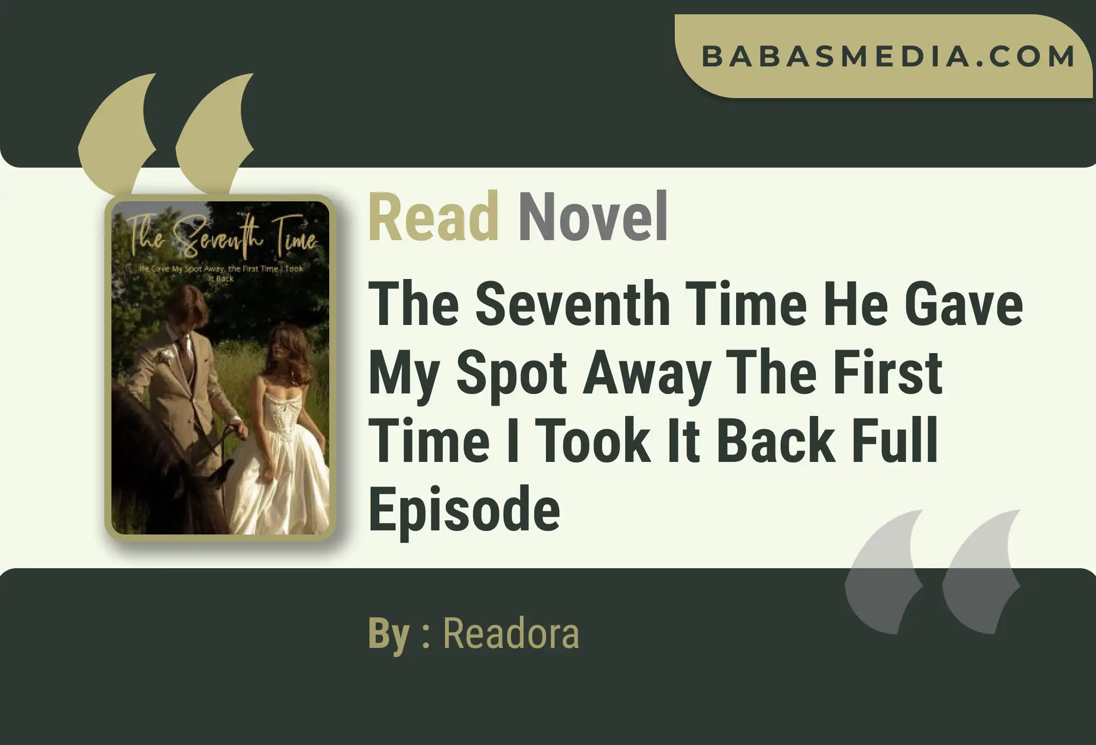 The Seventh Time He Gave My Spot Away the First Time I Took It Back Novel By Readora Read Reviews