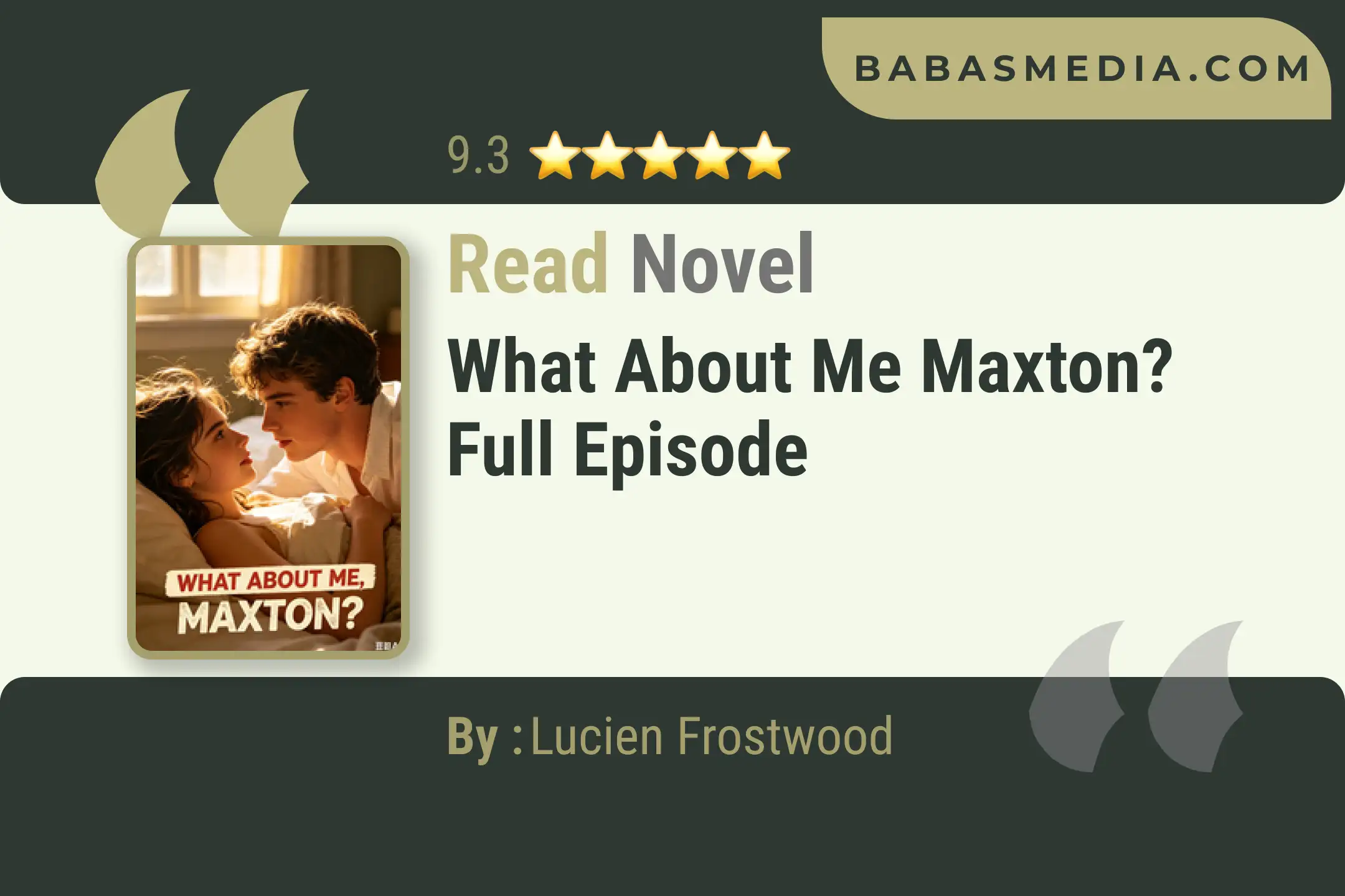 What About Me Maxton? Novel By Lucien Frostwood Read Reviews